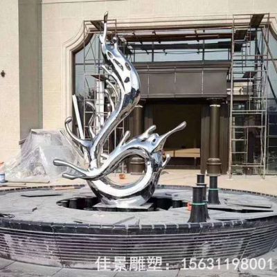 抽象海浪不锈钢广场雕塑