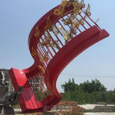 彩绘抽象不锈钢景区雕塑