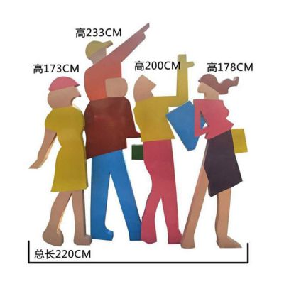 购物人物景区不锈钢雕塑