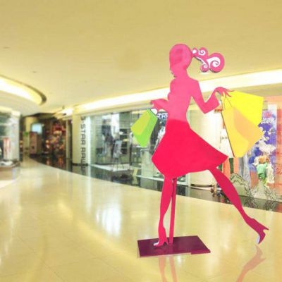 购物人物城市不锈钢雕塑