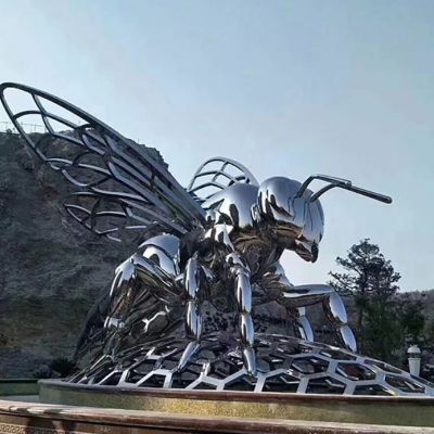 不锈钢蜜蜂标志景观雕塑