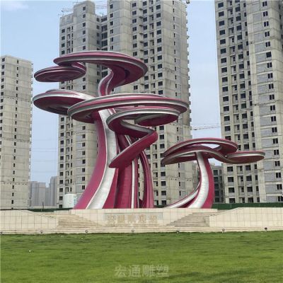 不锈钢大树景观标志雕塑