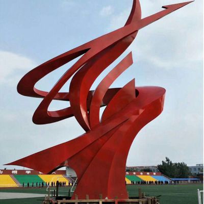 红色景观标志不锈钢雕塑
