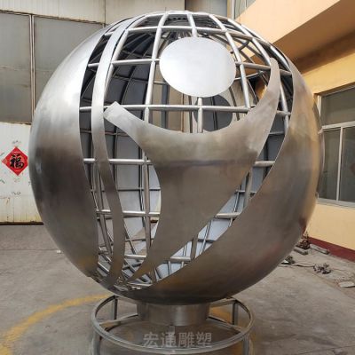 创意镂空球不锈钢雕塑 