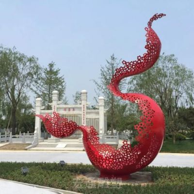 公园文化标志不锈钢雕塑