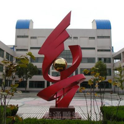 红色标志不锈钢商场雕塑