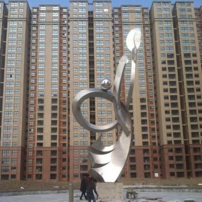 红色标志不锈钢景区雕塑