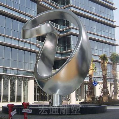 镜面标志抽象不锈钢景观雕塑