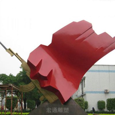 红色标志不锈钢广场雕塑
