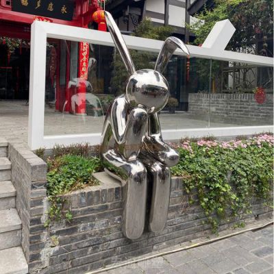 镜面标志街边不锈钢景观雕塑