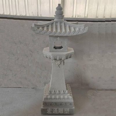 园林大理石镂空石灯雕塑