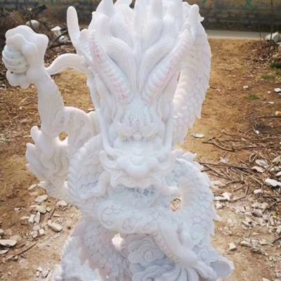 公园汉白玉生肖龙雕塑