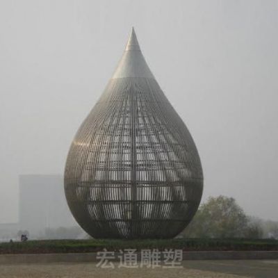 发光水滴镂空不锈钢雕塑