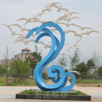 飞翔鸽子不锈钢景观雕塑