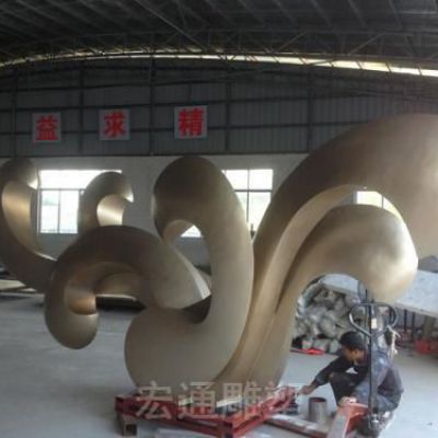 海浪标志不锈钢景观雕塑