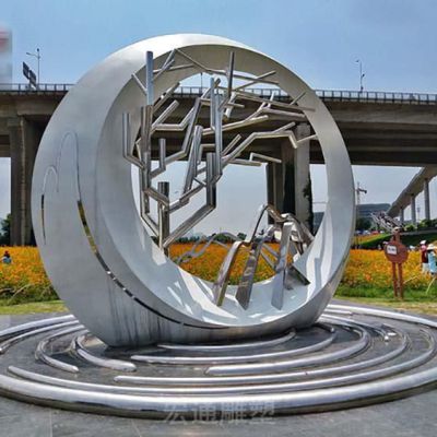 抽象树枝不锈钢景观雕塑