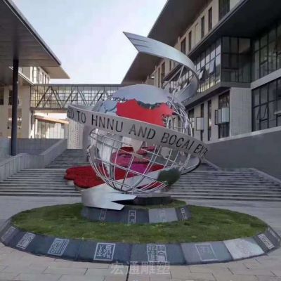 地球仪标志不锈钢雕塑