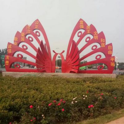 不锈钢孔雀景观雕塑