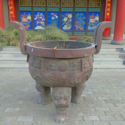 寺庙香炉景观抽象铜雕