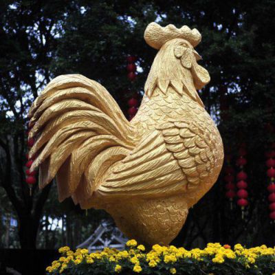十二生肖公鸡景观铜雕