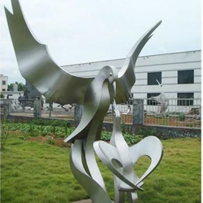 不锈钢镜面鸽子动物雕塑