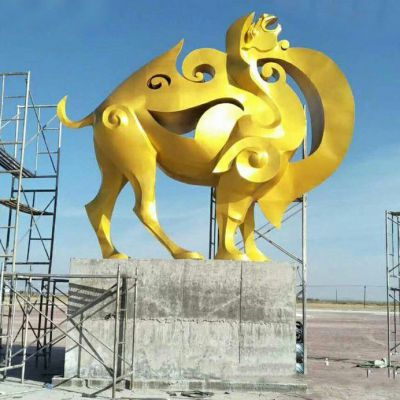 抽象骆驼动物不锈钢雕塑