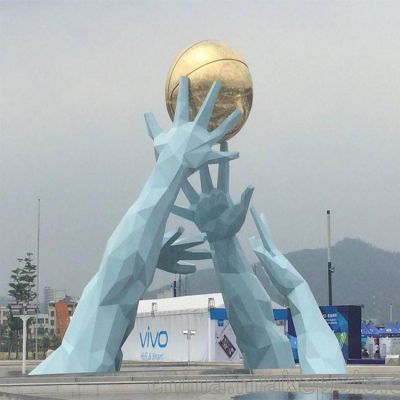 不锈钢手掌景观雕塑