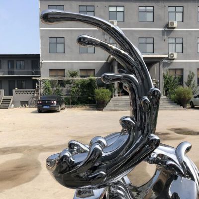不锈钢抽象海浪公园雕塑