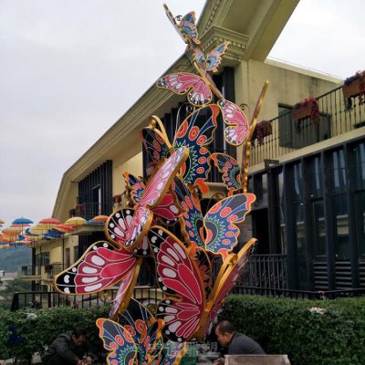 镂空不锈钢标志庭院雕塑