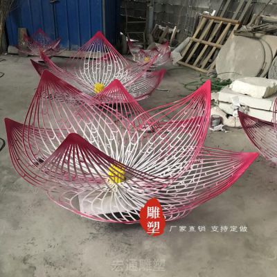 镂空花朵不锈钢标志小区雕塑