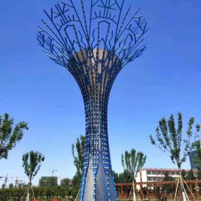 镂空不锈钢标志校园雕塑