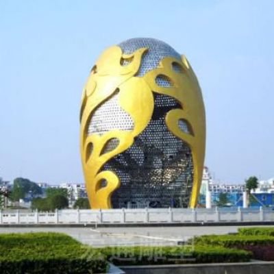 镂空发光标志不锈钢雕塑