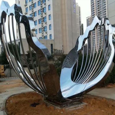 镂空扇贝景区不锈钢雕塑