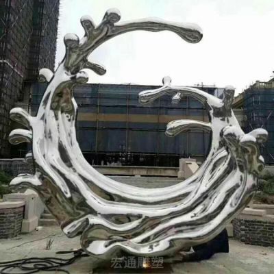 户外镜面海浪不锈钢雕塑