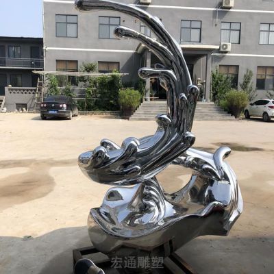 园林镜面海浪不锈钢雕塑