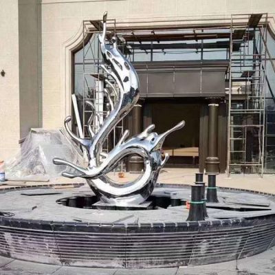 广场镜面海浪不锈钢雕塑