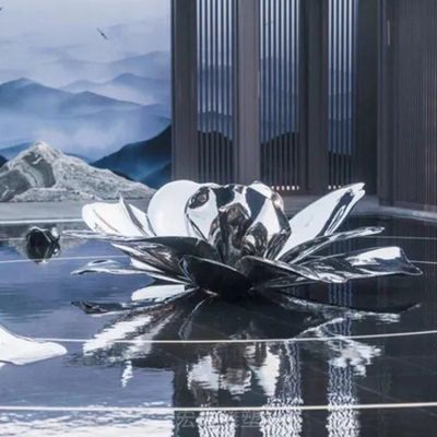 镜面荷花商场不锈钢雕塑