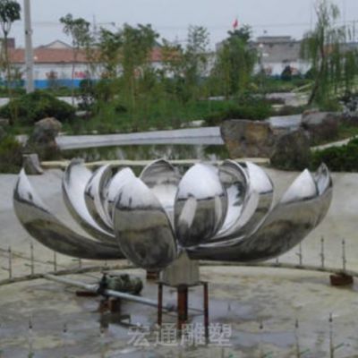 镜面荷花景区不锈钢雕塑