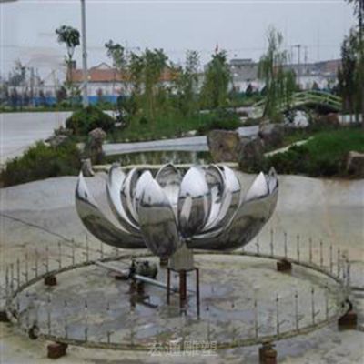 镜面荷花校园不锈钢雕塑