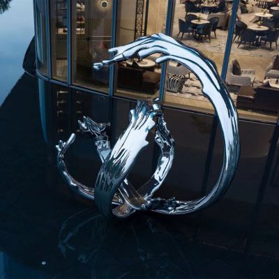 景区抽象海浪不锈钢雕塑