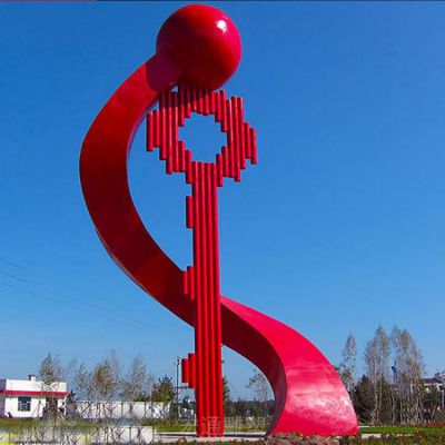 镜面钥匙标志不锈钢雕塑