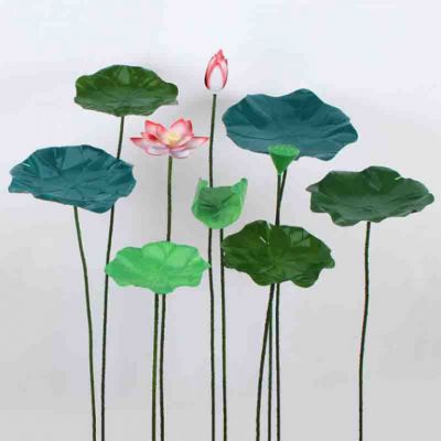 彩绘不锈钢荷花公园雕塑