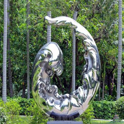 抽象不锈钢海浪户外雕塑