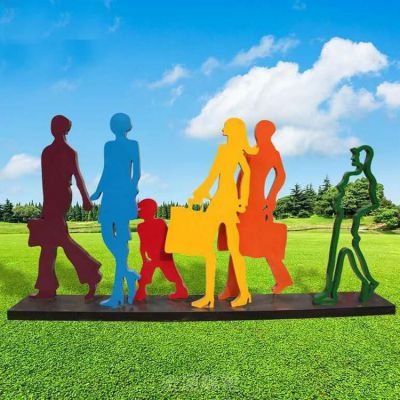 购物人物不锈钢景观雕塑