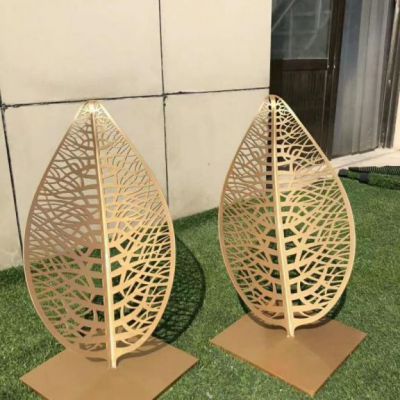 镂空树叶不锈钢抽象雕塑