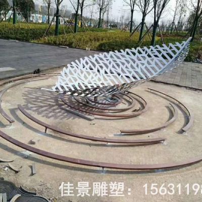 树叶景观不锈钢雕塑