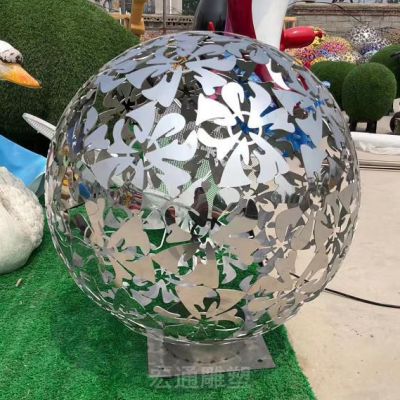 镂空球不锈钢抽象雕塑