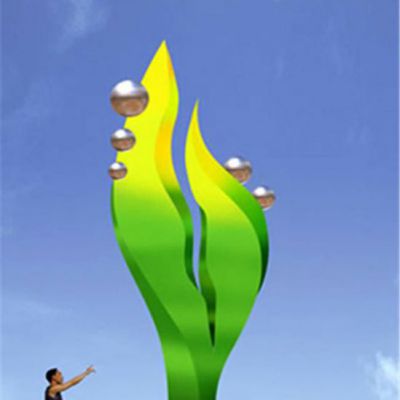 彩绘生机标志不锈钢雕塑