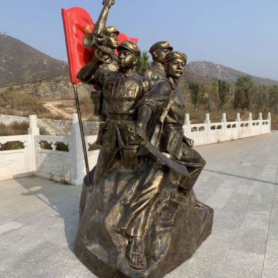 抗战时期广场纪念铜雕