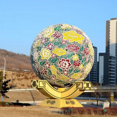 彩绘大型标志不锈钢雕塑